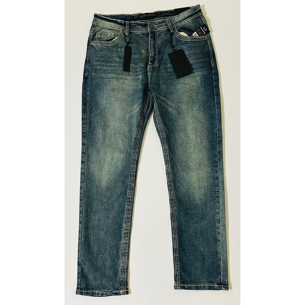 Nick Danger Vintage Blue Mens 36x32 Athletic Fit Supreme Flex Jeans NEW 2024